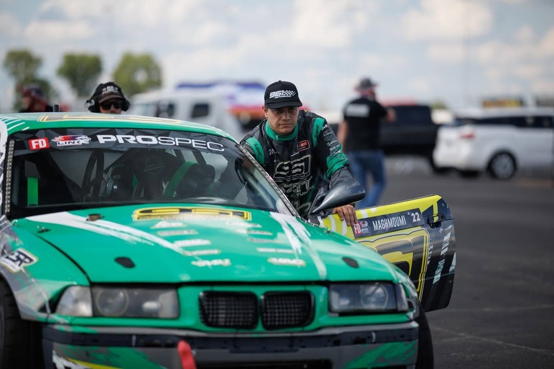 Sam Maghmoumi with the 961 Motorsport Formula Drift car