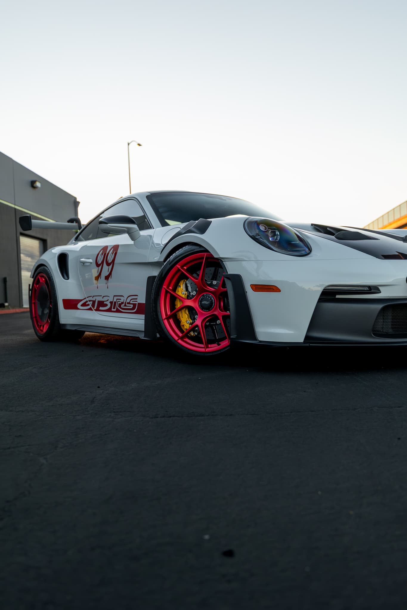 Porsche GT3 RS close-up detail at the 961 Motorsport facility